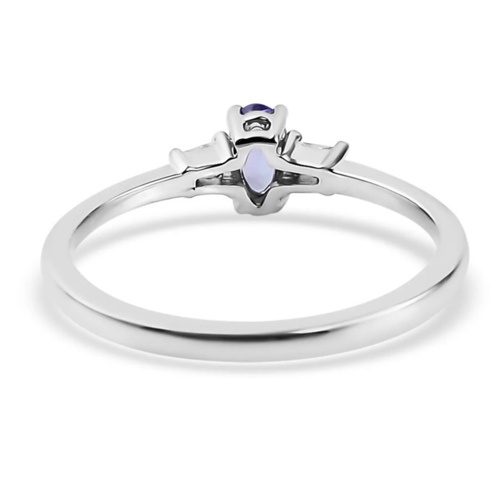 NWT Tanzanite & White Zircon Suite!Earrings,Pendant,Ring in .925 Sterling Silver - Picture 4 of 10